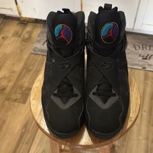 Black Jordan Men's Shoes RetroVIII Aqua size15 onlyworn once excellent condition
